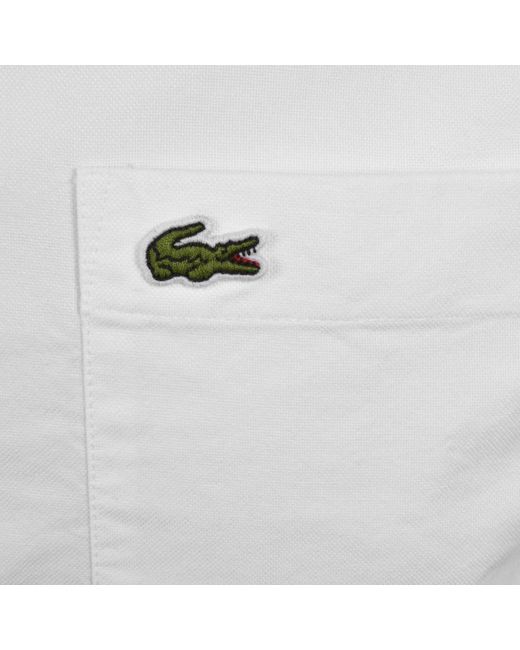 Lacoste White Woven Long Sleeved Shirt for men