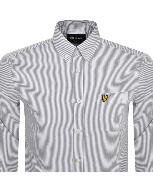 Lyle & Scott Gray Stripe Oxford Shirt for men