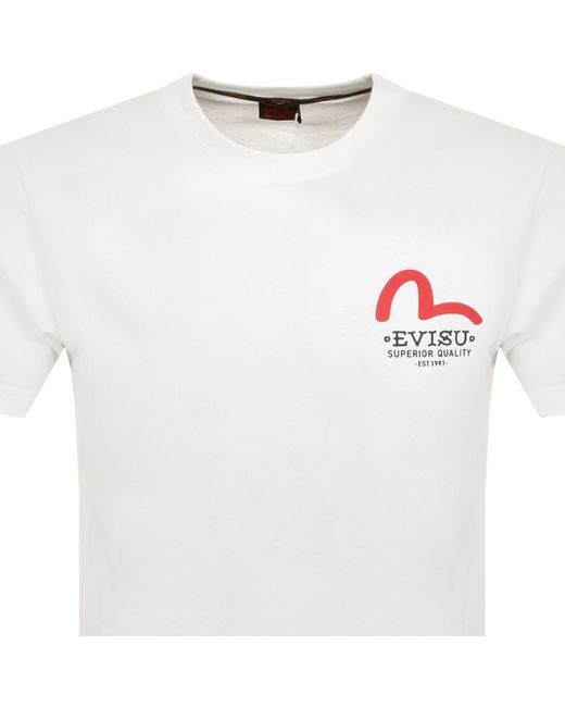 Evisu White Logo T Shirt for men