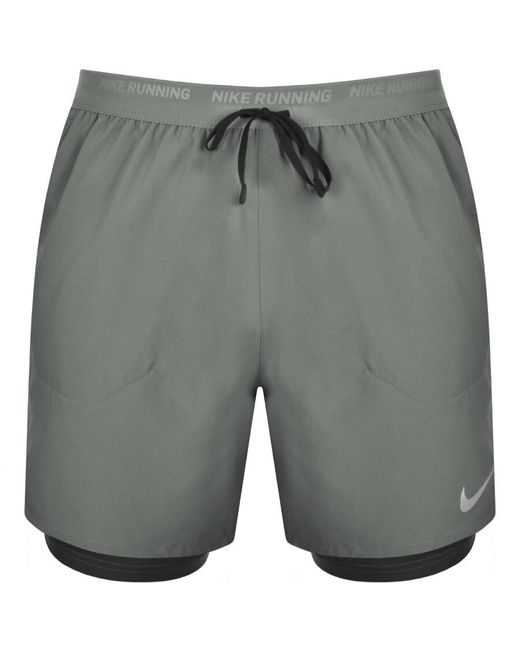 Nike Training Stride 2 In 1 Shorts in Grey for Men Lyst UK