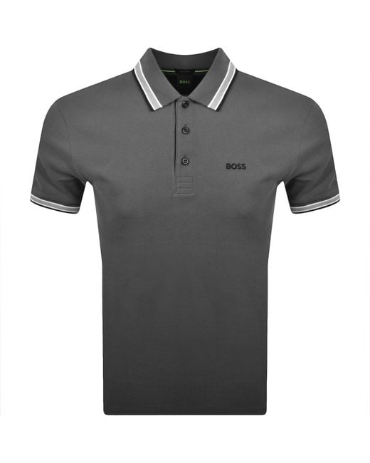 Boss Gray Boss Paddy Polo T Shirt Open for men