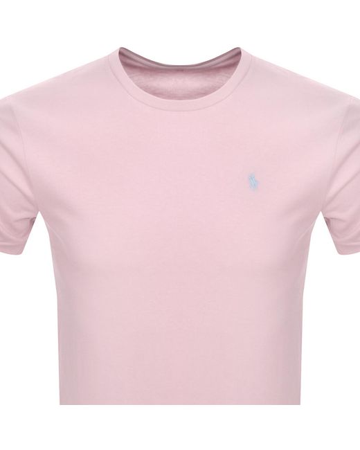 Ralph Lauren Pink Crew Neck Slim Fit T Shirt for men