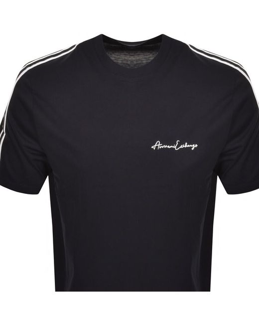 Armani Exchange Black Crew Neck Logo T Shirt for men