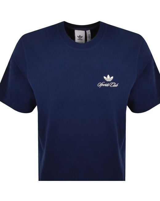 Adidas Originals Blue Sportclub Gfx T Shirt for men