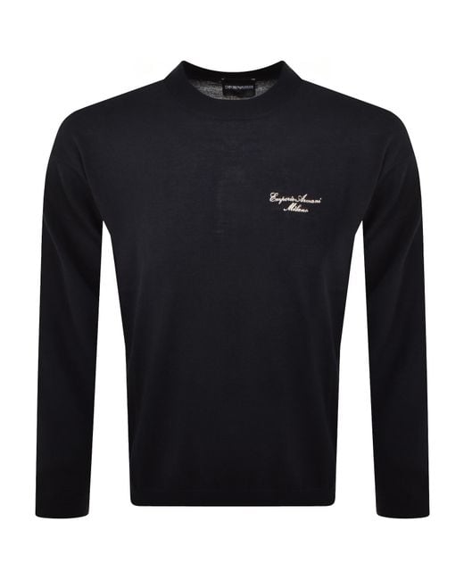 Armani Blue Emporio Wool Jumper for men