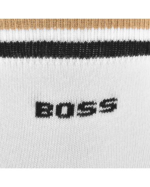 BOSS BUSINESS White Boss 2 Pack Ankle Socks for men
