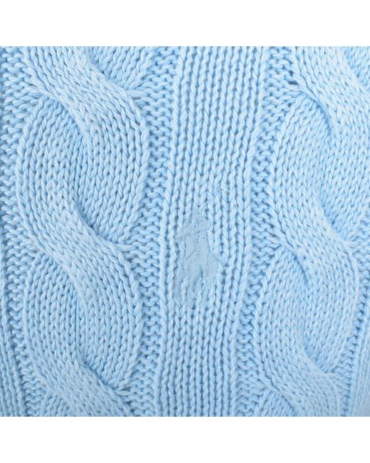 Ralph Lauren Blue Cable Knit Jumper Sky for men