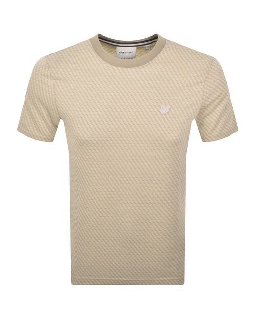 Lyle & Scott Natural Jacquard T Shirt for men