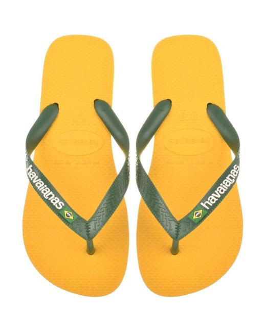 Havaianas Yellow Brazil Logo Flip Flops for men