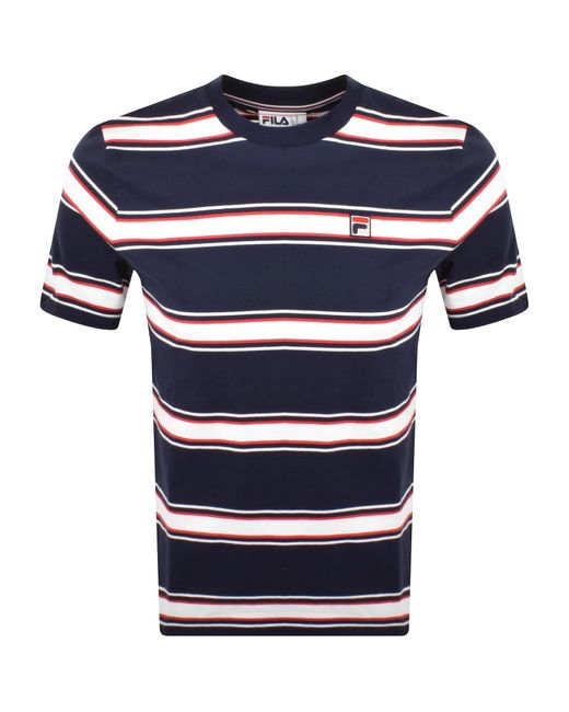 Fila Blue Yarn Dye Stripe Sanders T Shirt for men