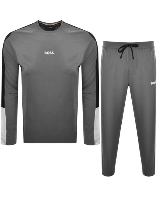 BOSS BUSINESS Gray Boss Balance T Shirt And Joggers Set for men
