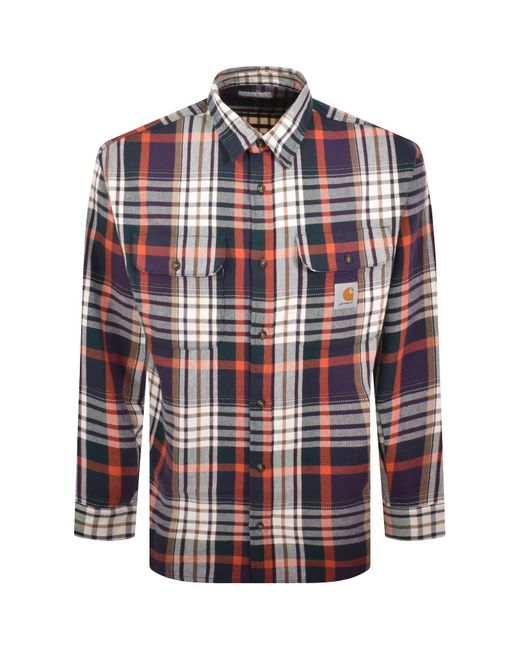 Carhartt Red Tamblyn Long Sleeve Shirt Check for men