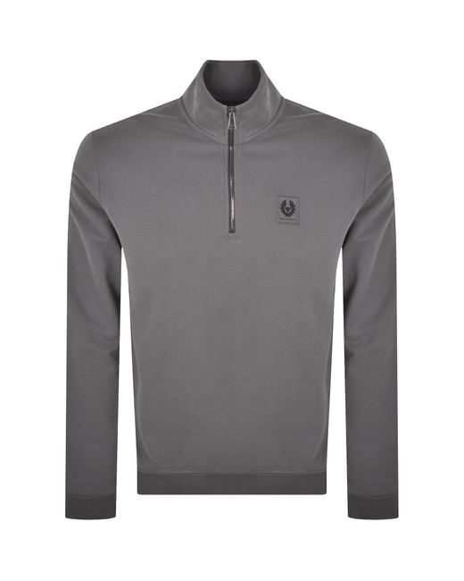 Belstaff Gray Quarter Zip Sweatshirt Tornado for men