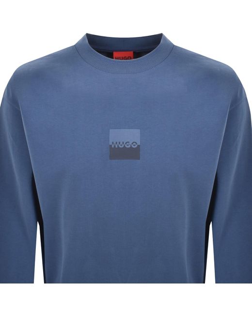 HUGO Blue Dusplited Sweatshirt for men