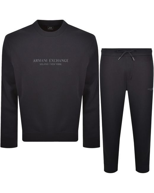 ARMANI EXCHANGE Black Logo Tracksuit for men
