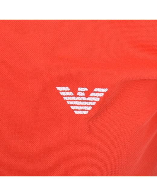 Armani Red Emporio Beachwear Polo T Shirt for men