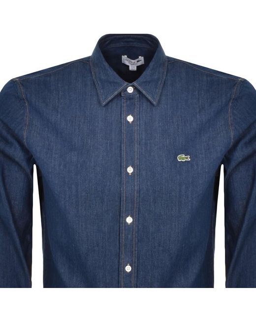 Lacoste Blue Denim Long Sleeved Shirt for men