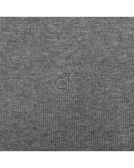 Calvin Klein Gray Quarter Zip Jumper for men