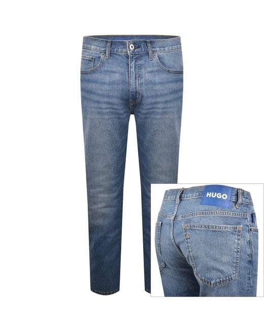 HUGO Blue Ash Light Wash Slim Fit Jeans for men