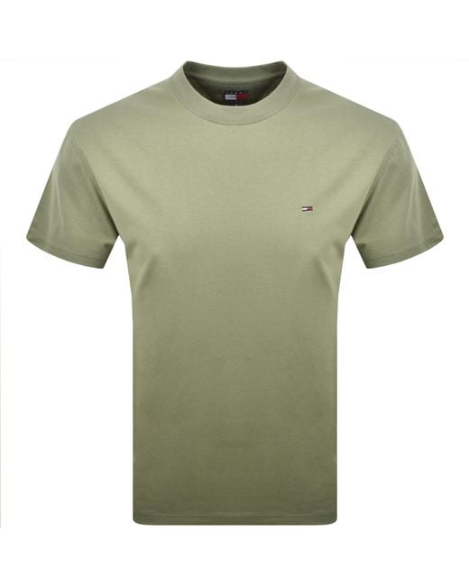 Tommy Hilfiger Green Flag Logo T Shirt for men