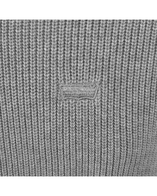 Levi's Gray Housemark Quarter Zip Sweatshirt for men