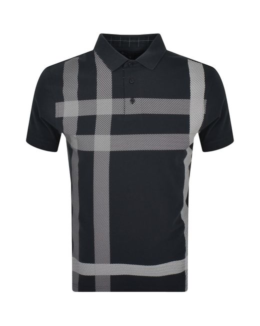 Barbour Black Blaine Short Sleeve Polo T Shirt Dark for men