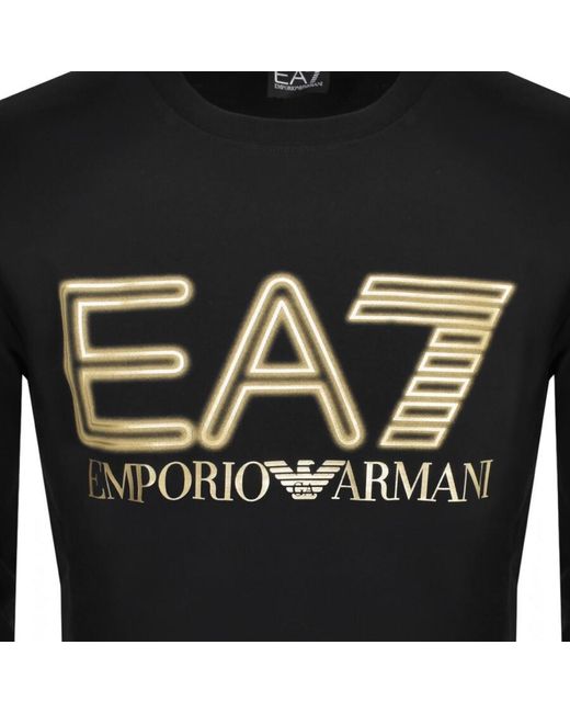 EA7 Black Emporio Armani Logo Sweatshirt for men