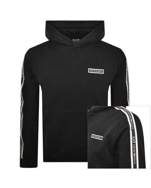 EA7 Black Emporio Armani Hoodie for men