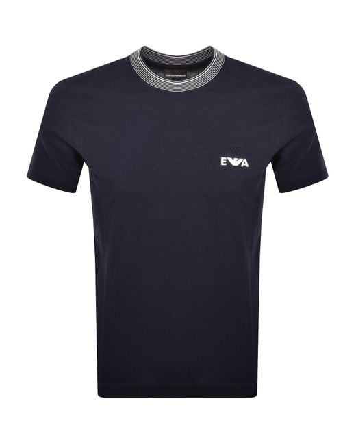Armani Blue Emporio Tipped T Shirt Iconico for men