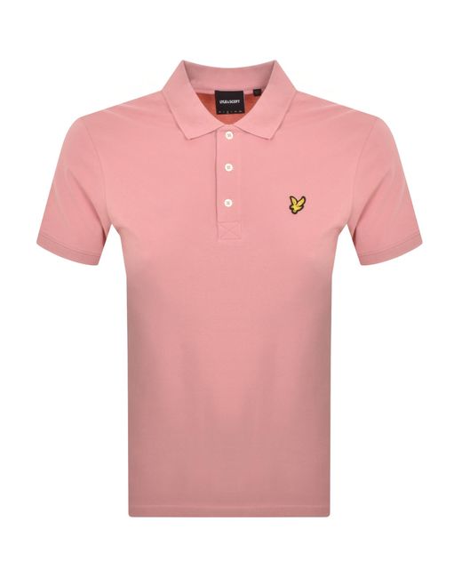 Lyle & Scott Pink Short Sleeved Polo T Shirt for men