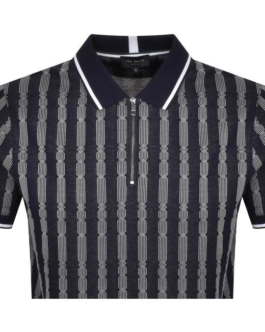 Ted Baker Black Icken Stripe Polo Shirt for men