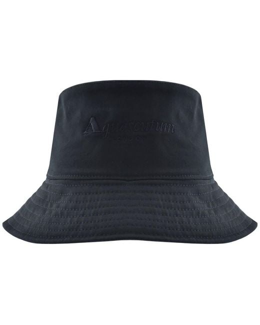 Aquascutum Blue Reversible Bucket Hat for men