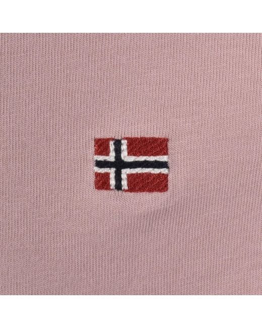 Napapijri Pink Salis Sum Logo T Shirt for men