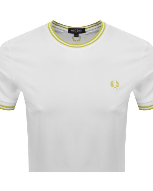 Fred Perry White Tennis Tipped T Shirt for men