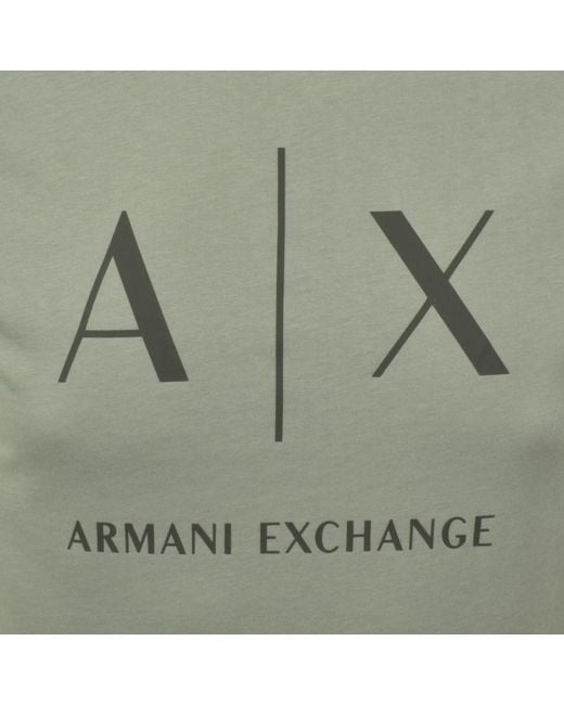 ARMANI EXCHANGE Green Slim Fit Crew Neck T Shirt for men