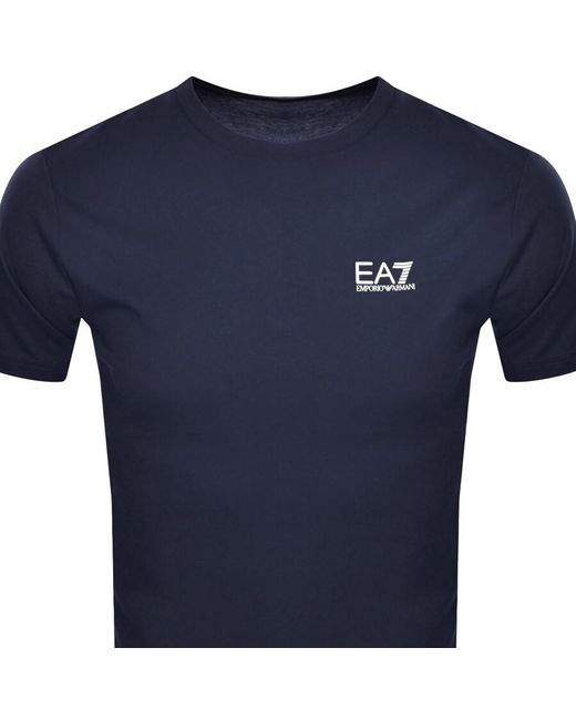 EA7 Blue Emporio Armani Logo T Shirt for men