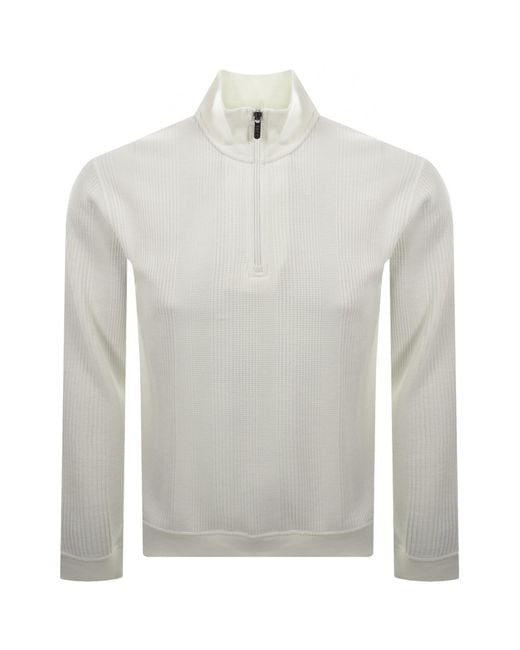 BOSS BUSINESS Gray Boss Structure Quarter Zip Sweatshirt Off for men