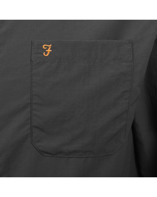 Farah Black Farah Fintoni Long Sleeve Overshirt for men