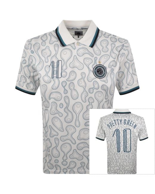 Pretty Green Gray Outro Football Polo T Shirt for men