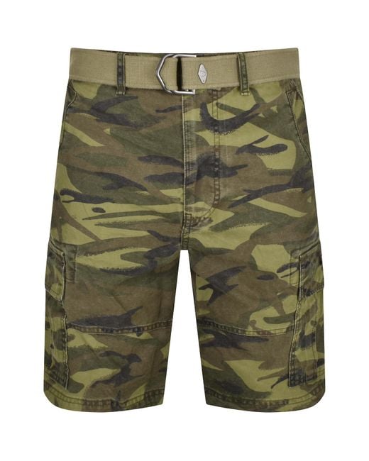 Superdry Green Vintage Heavy Cargo Shorts for men