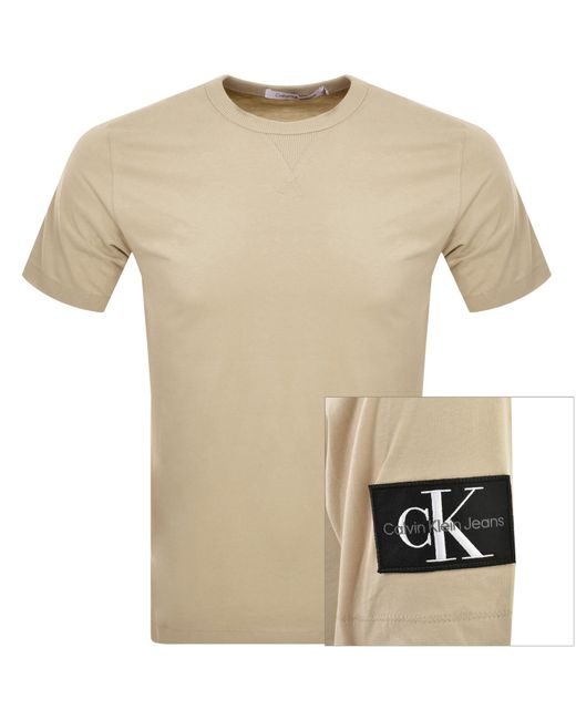 Calvin Klein Natural Jeans Badge Logo T Shirt for men