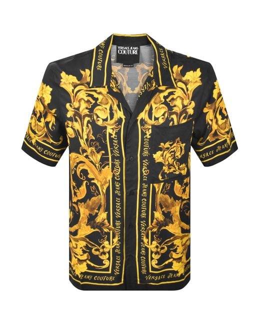 Versace Jeans Yellow Couture All Over Print Shirt for men