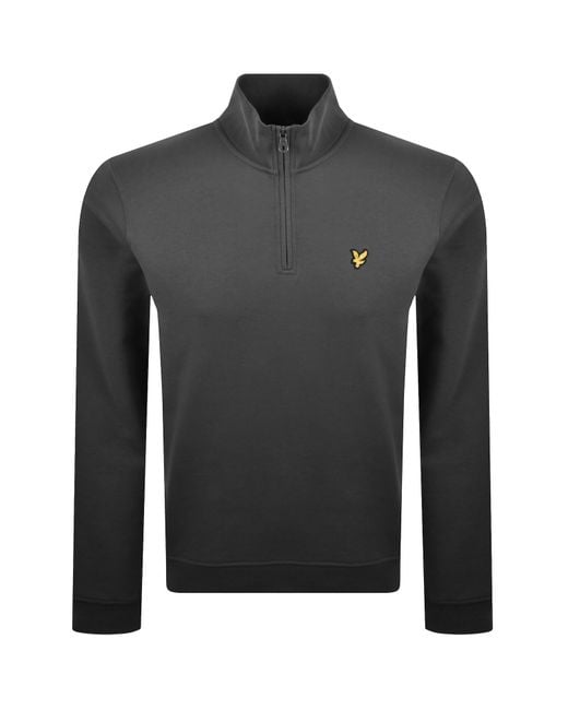Lyle & Scott Gray Quarter Zip Sweatshirt for men