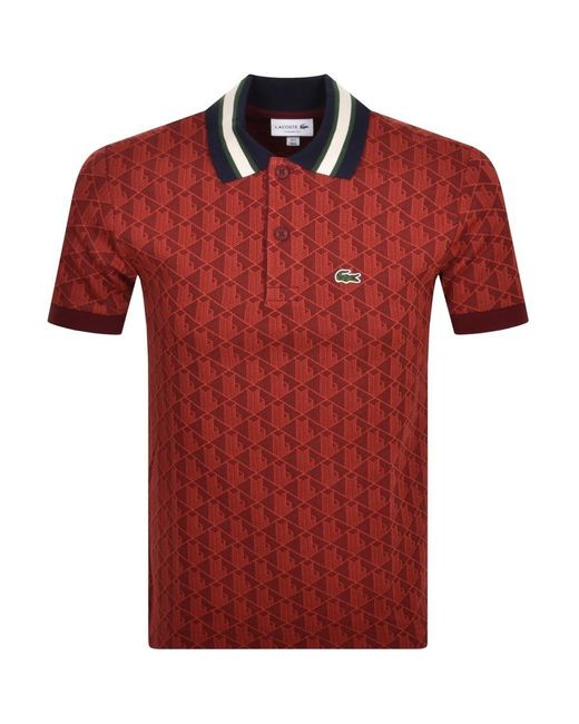 Lacoste Red Logo Polo T Shirt for men