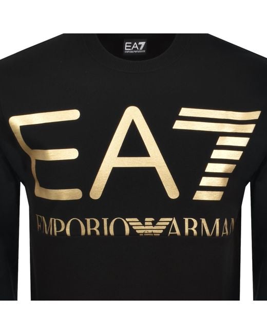EA7 Black Emporio Armani Logo Sweatshirt for men