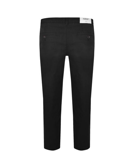 Farah Black Farah Elm Slim Fit Chino Trousers for men