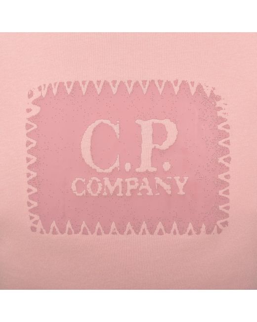 C P Company Pink Cp Company Jersey Logo Label T Shirt for men