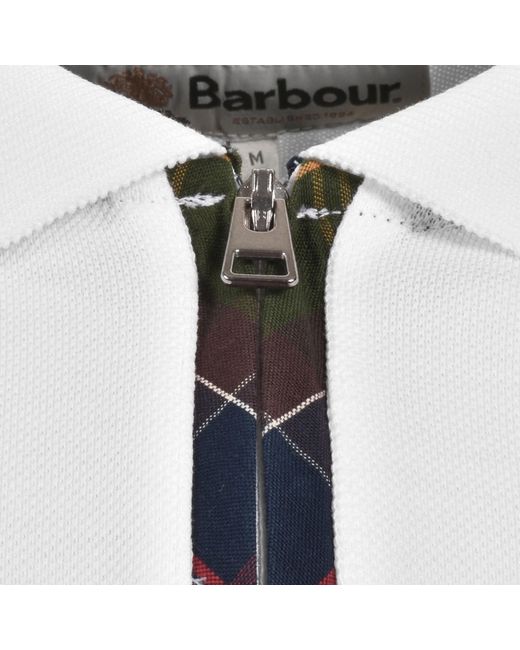 Barbour White Stately Polo T Shirt for men
