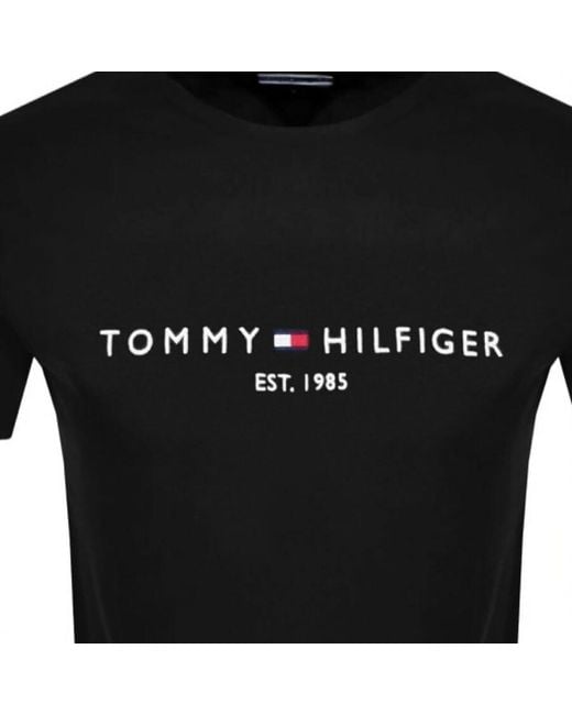 Tommy Hilfiger Black Logo T Shirt for men