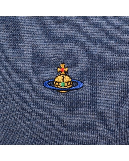 Vivienne Westwood Blue Alex Round Neck Jumper for men